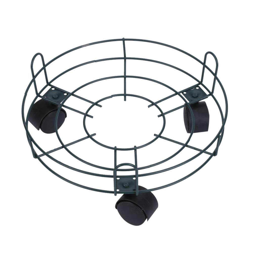 Heavy Duty Metal Plant Stand with Wheels - Round Flower Pot Holder for Indoor & Outdoor Use (Size L) - Perfect for Patio, Garden, and Home Decor