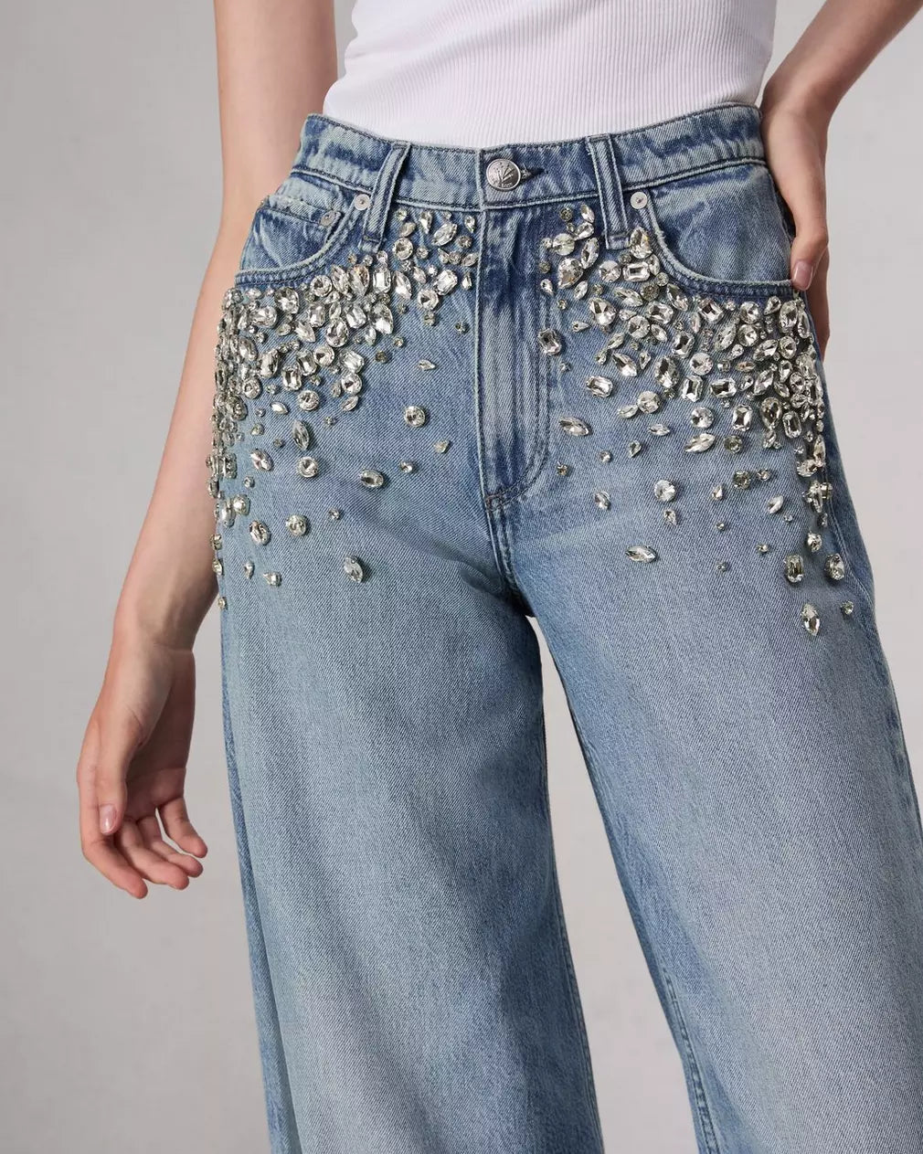 Featherweight Sofie Wide Leg Jeans - Lightweight Stretch Denim Pants for Women | Perfect for Casual Wear, Office & Travel