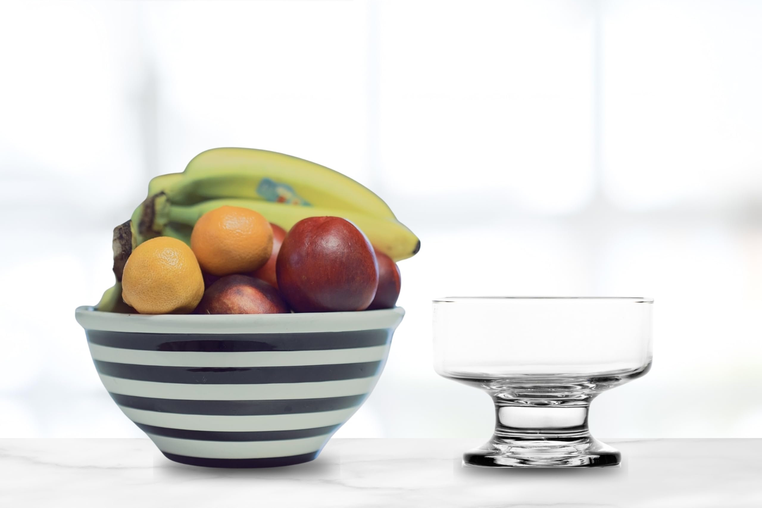 7oz Ice Cream Bowls - Elegant Glass Dessert Bowls for Snacks, Fruit & Sundae - Set of 12 for Parties & Dining