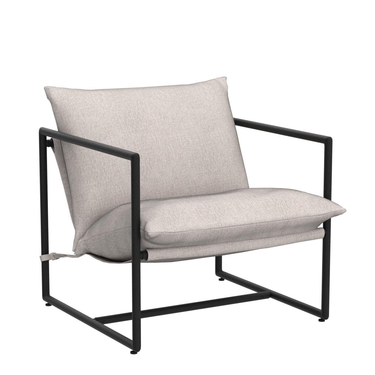 ZINUS Aidan Sling Accent Chair - Modern Metal Frame Armchair with Comfortable Shredded Foam Cushion in Oatmeal Beige | Perfect for Living Room, Bedroom, Office & Reading Nook