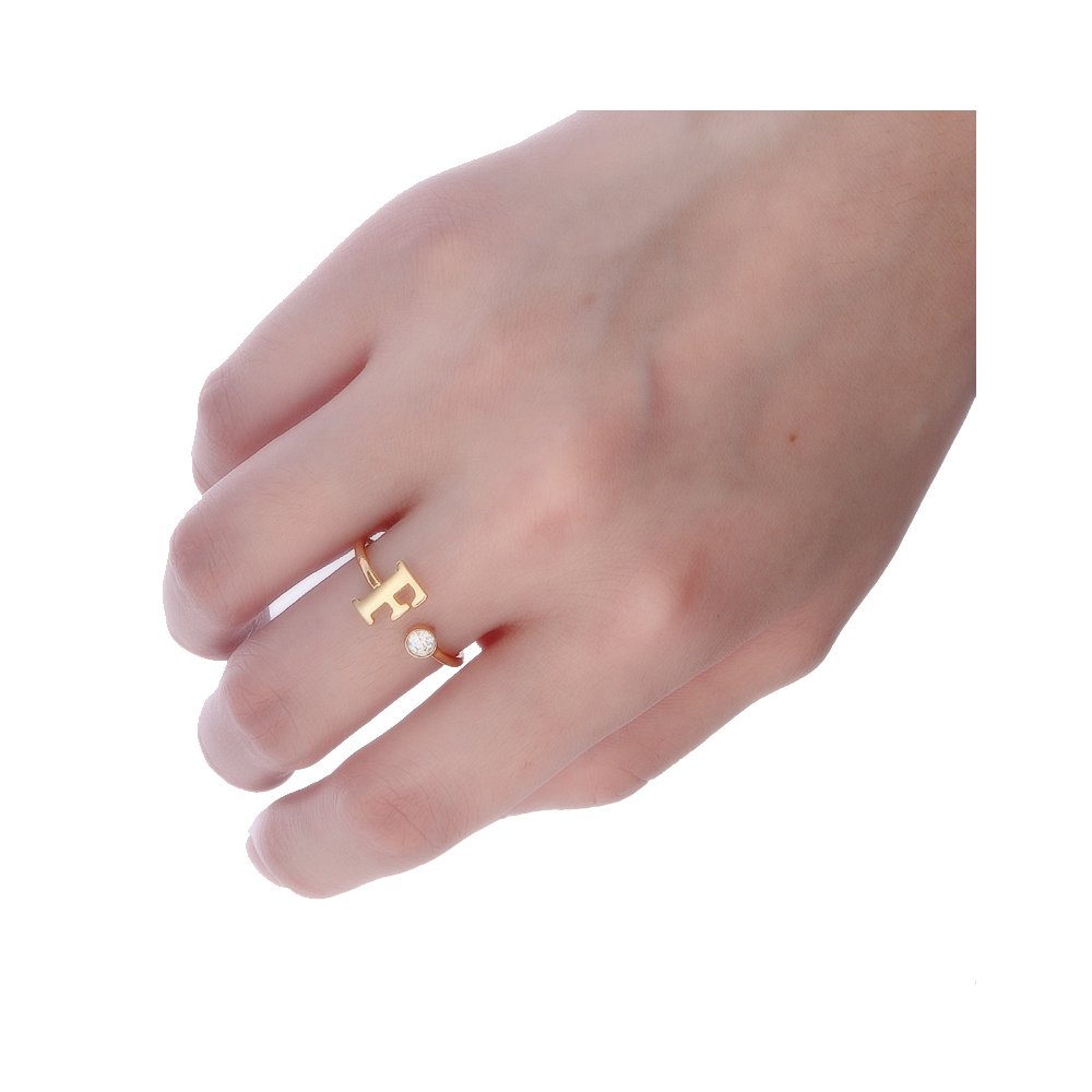 Personalized Rose Gold Initial Letter Ring A-Z Stackable Ring for Women - Custom Name Ring, Dainty Alphabet Jewelry Gift for Her - Perfect for Birthdays, Anniversaries & Everyday Layering