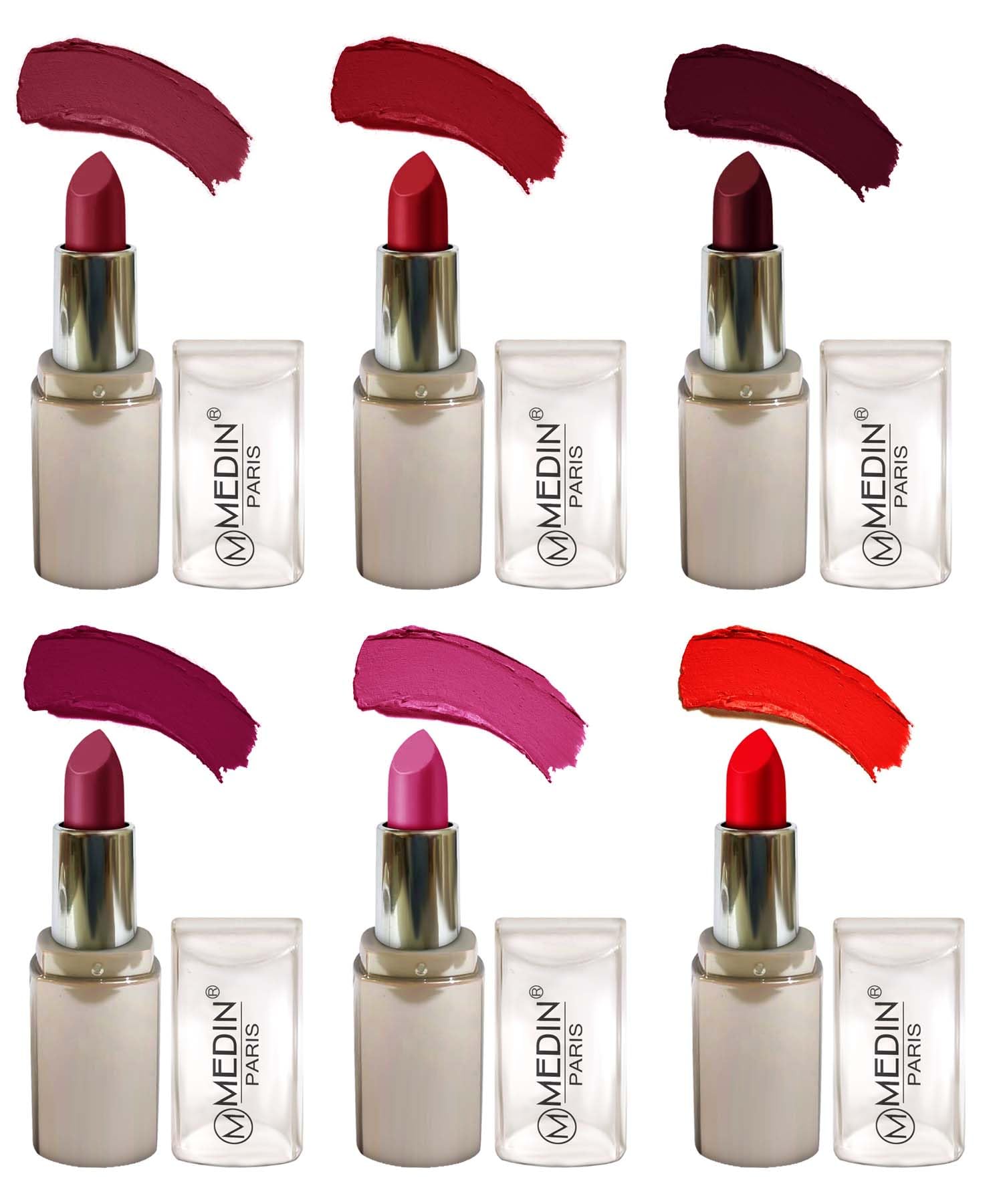 Medin Paris Matte Lipstick Set of 2 - Long Lasting, Highly Pigmented Lipstick Combo (Hot Chocolate & Purple Shades) for Everyday Wear, Date Night & Special Occasions
