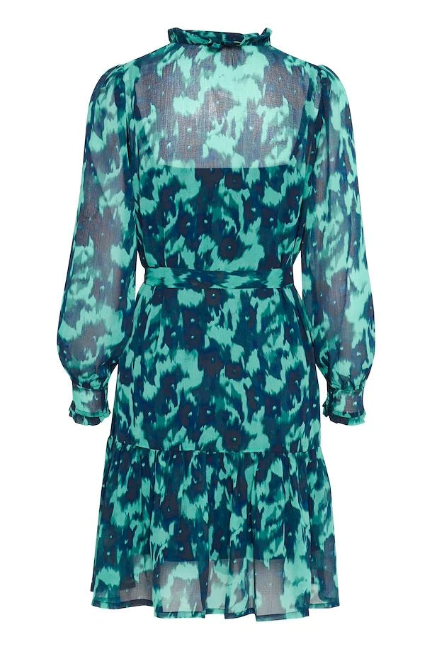 Florro Mini Smock Dress for Women - Green & Blue Slate Casual Summer Dress | Perfect for Beach, Vacation & Everyday Wear