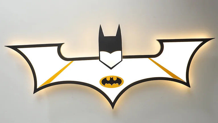 Batman Themed Boys Room Ceiling Light - Superhero Night Light for Kids Bedroom, Nursery & Playroom - DC Comics Inspired LED Ceiling Lamp for Children's Room Decor