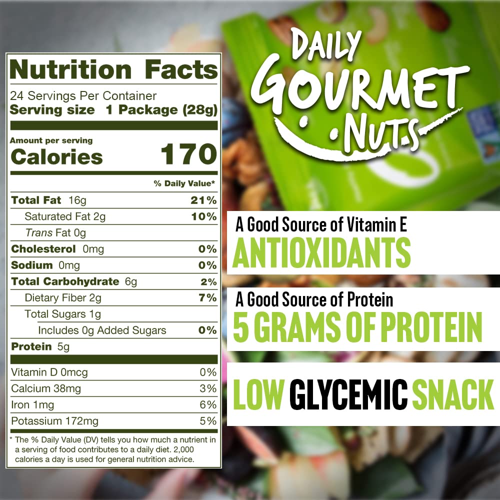Premium Unsalted Mixed Nuts Snack Packs - Healthy No Peanuts Trail Mix, Individually Wrapped Gourmet Nuts for Office, Gym & Travel - Deluxe Assorted Nut Snacks