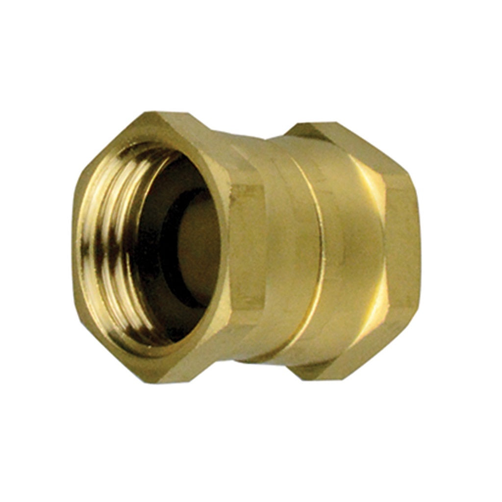 Brass Female Garden Hose Adapter - 3/4 Inch GHT to 3/4 Inch NPT - Heavy Duty Outdoor Water Connector for Sprinklers, Washing Cars & Garden Irrigation