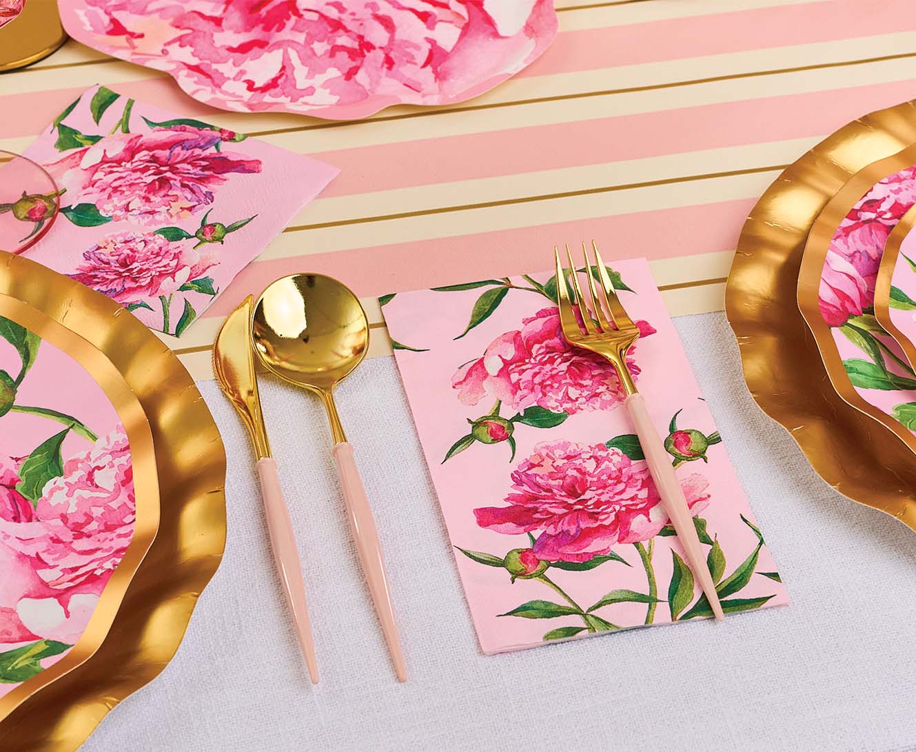 Elegant Blush & Gold Plastic Cutlery Set - 36 Pieces (Service for 12) - Perfect for Weddings, Parties, and Special Events
