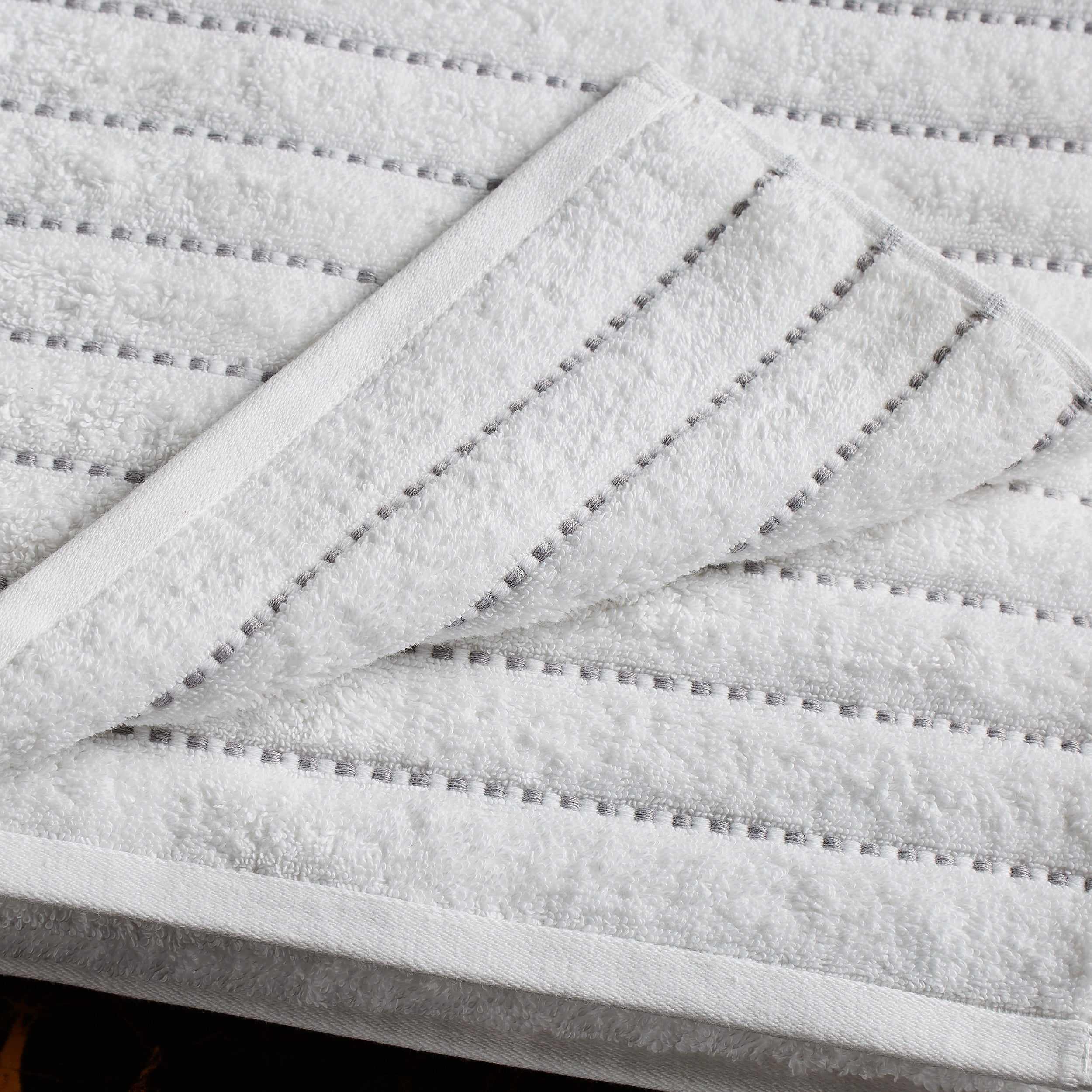 Organic Cotton Wave Plush Stripe 2-Piece Bath Sheet Towel Set - Ultra Soft & Absorbent for Spa, Bathroom & Beach Use