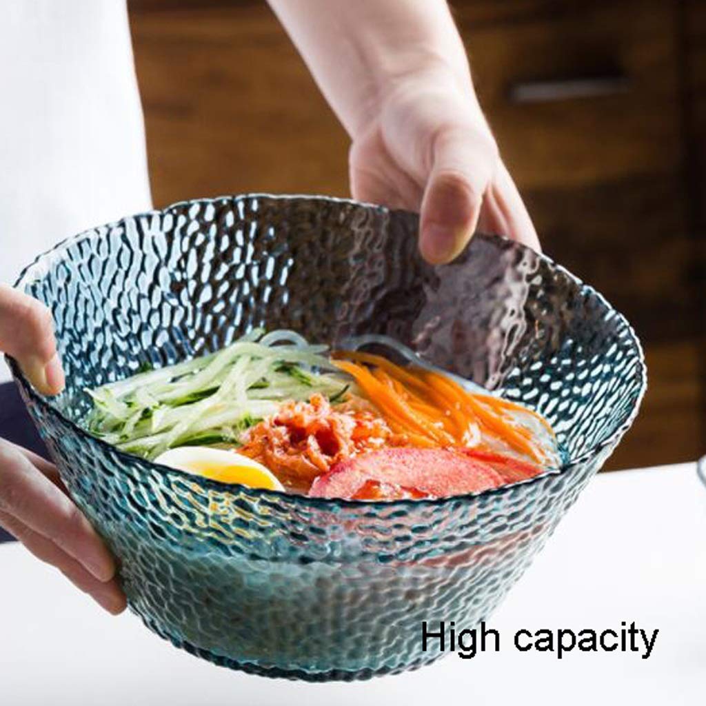 Colorful Stackable Glass Mixing Bowls Set of 4 (1.6L) - Mini Prep Bowls, Salad Bowls & Dinner Plates for Appetizers, Creative Tableware for Kitchen, Dining & Entertaining