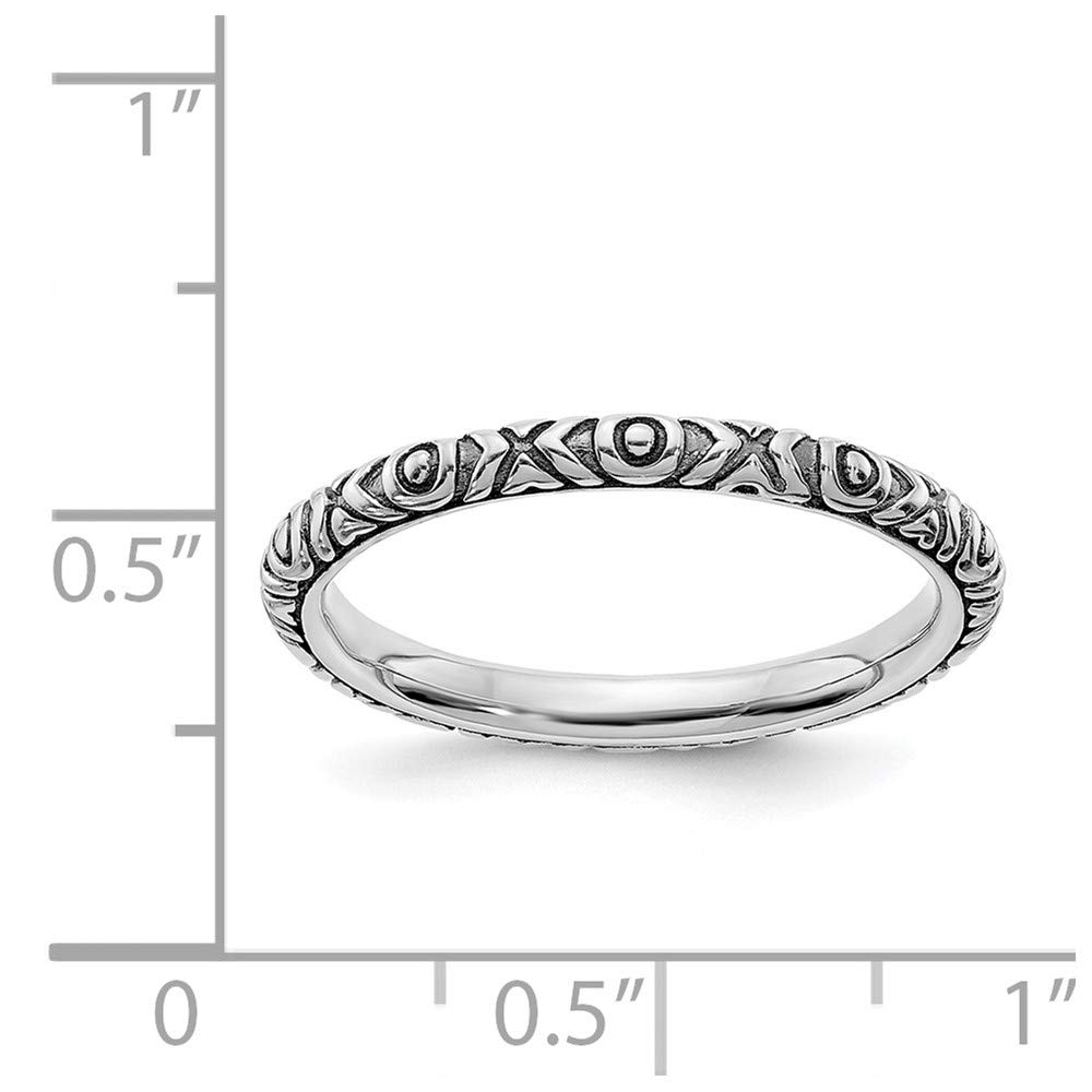 Sterling Silver XOXO Stackable Band for Everyday Wear