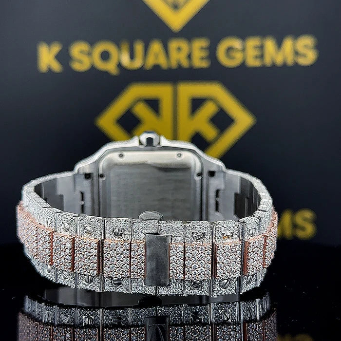 Luxury Moissanite Diamond Iced Out Hip Hop Men's Wristwatch - Customizable Dial & Unique Design - Perfect for Gifts, Parties, and Fashion Statements