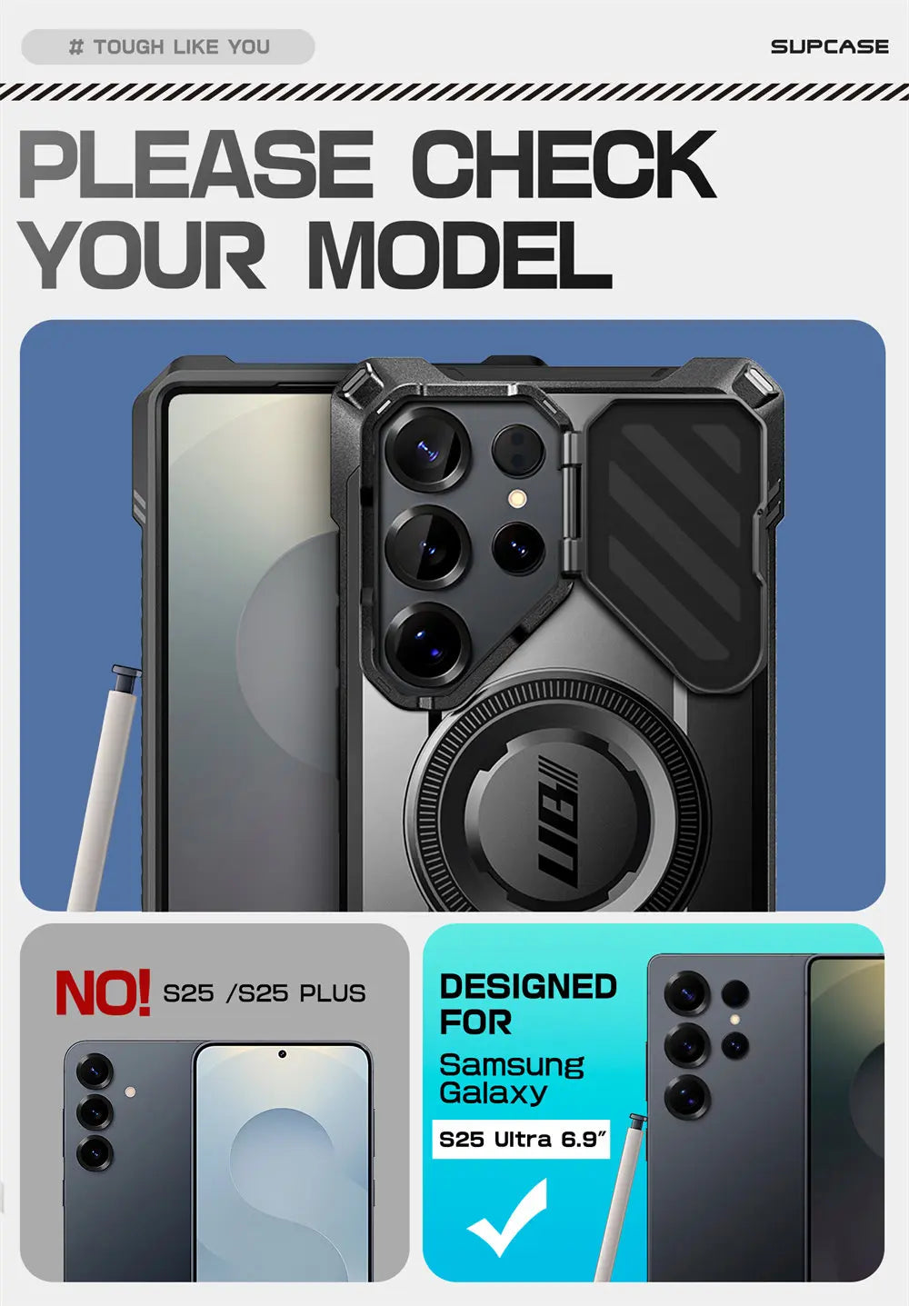 Samsung Galaxy S25 Ultra SUPCASE UB Mag XT Heavy Duty Rugged Case with Kickstand - Shockproof Protection for Outdoor, Work & Daily Use