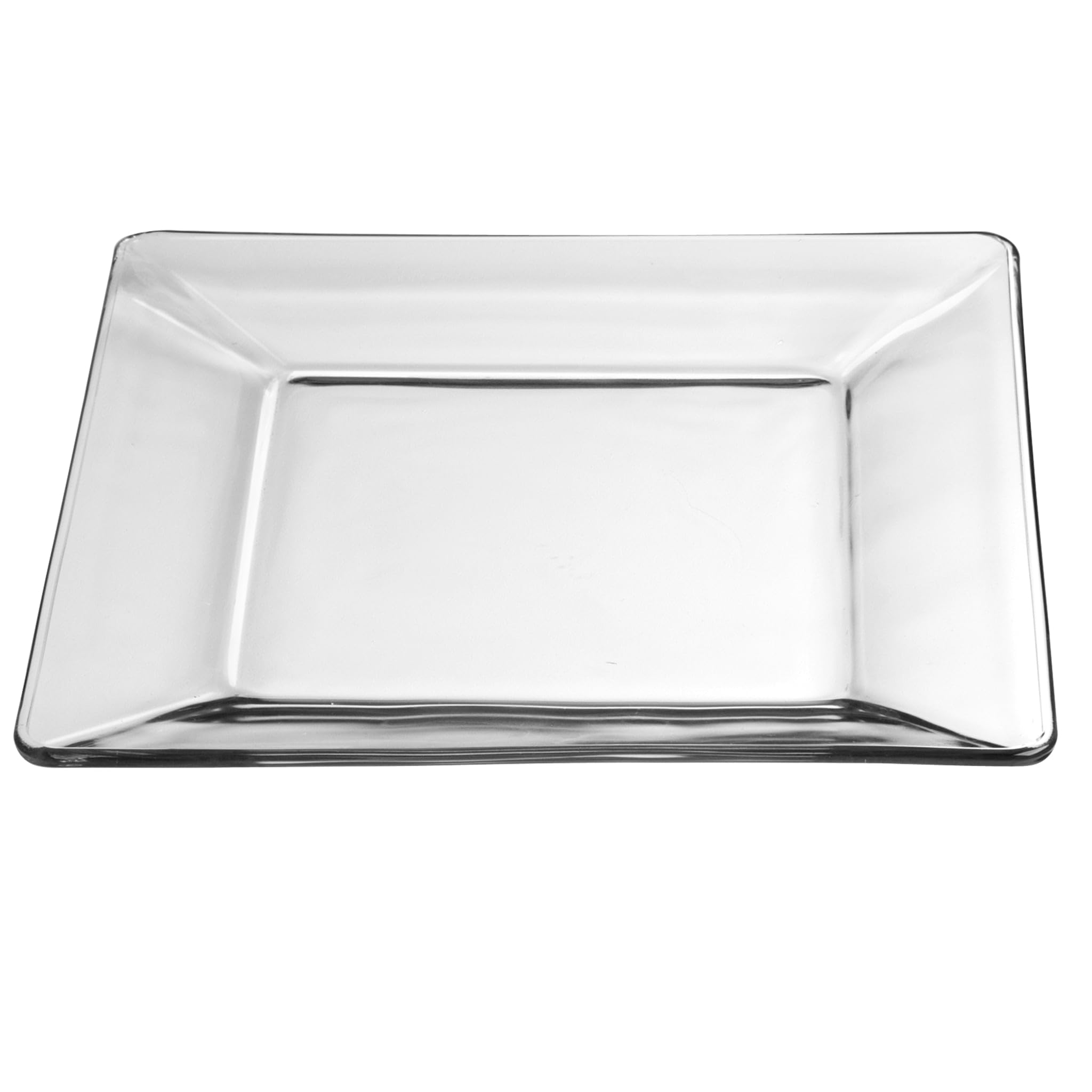Libbey Tempo 12-Piece Square Glass Dinnerware Set - Clear Glass Plates & Bowls, Dishwasher Safe for Everyday Use, Dinner Parties, and Formal Dining