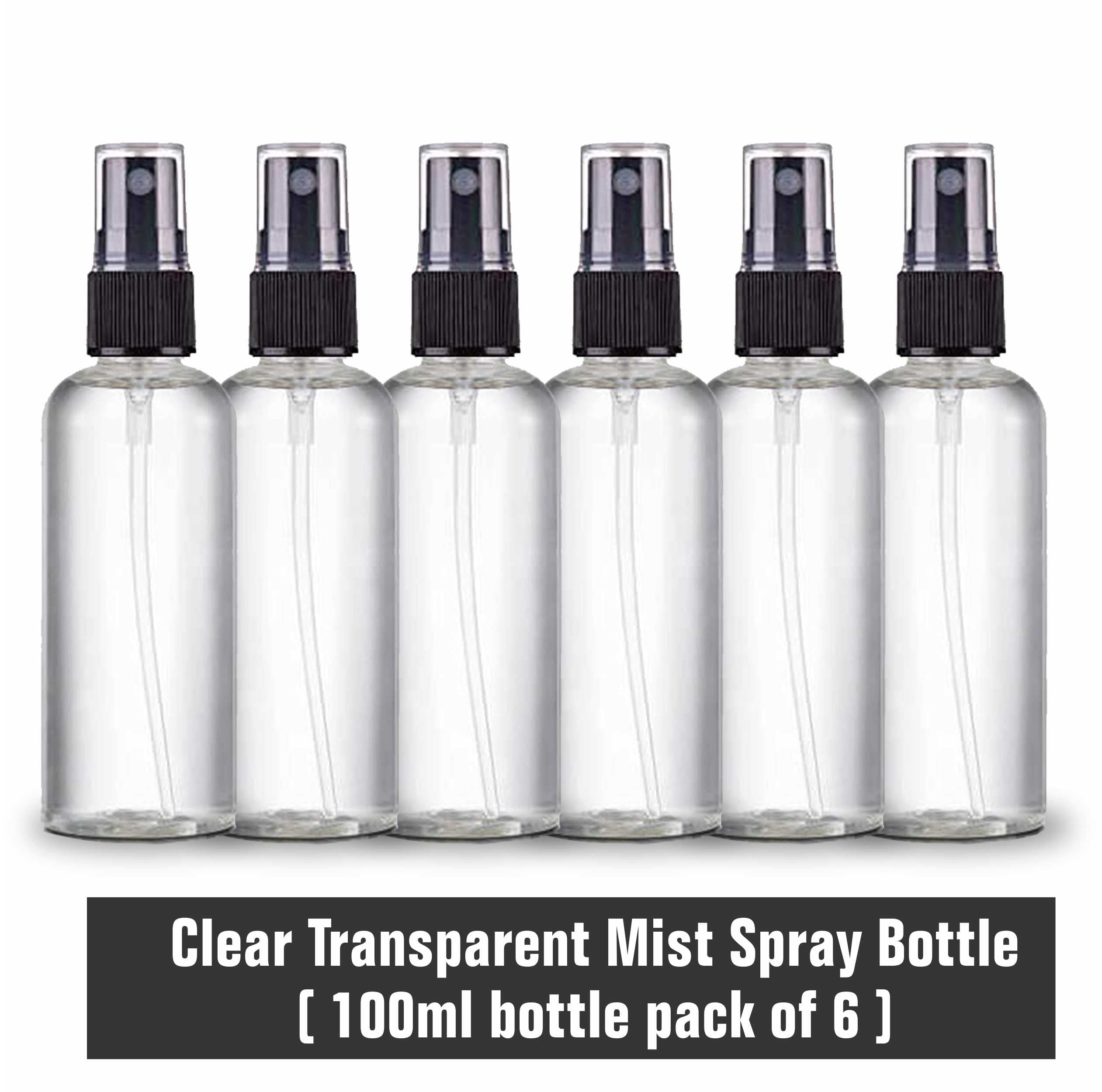 Avance 6-Pack 100ml Clear Empty Fine Mist Spray Bottles - Refillable Travel-Size Plastic Containers for Hair, Skin & Cleaning Solutions | Perfect for DIY, Salon, Home & Travel Use