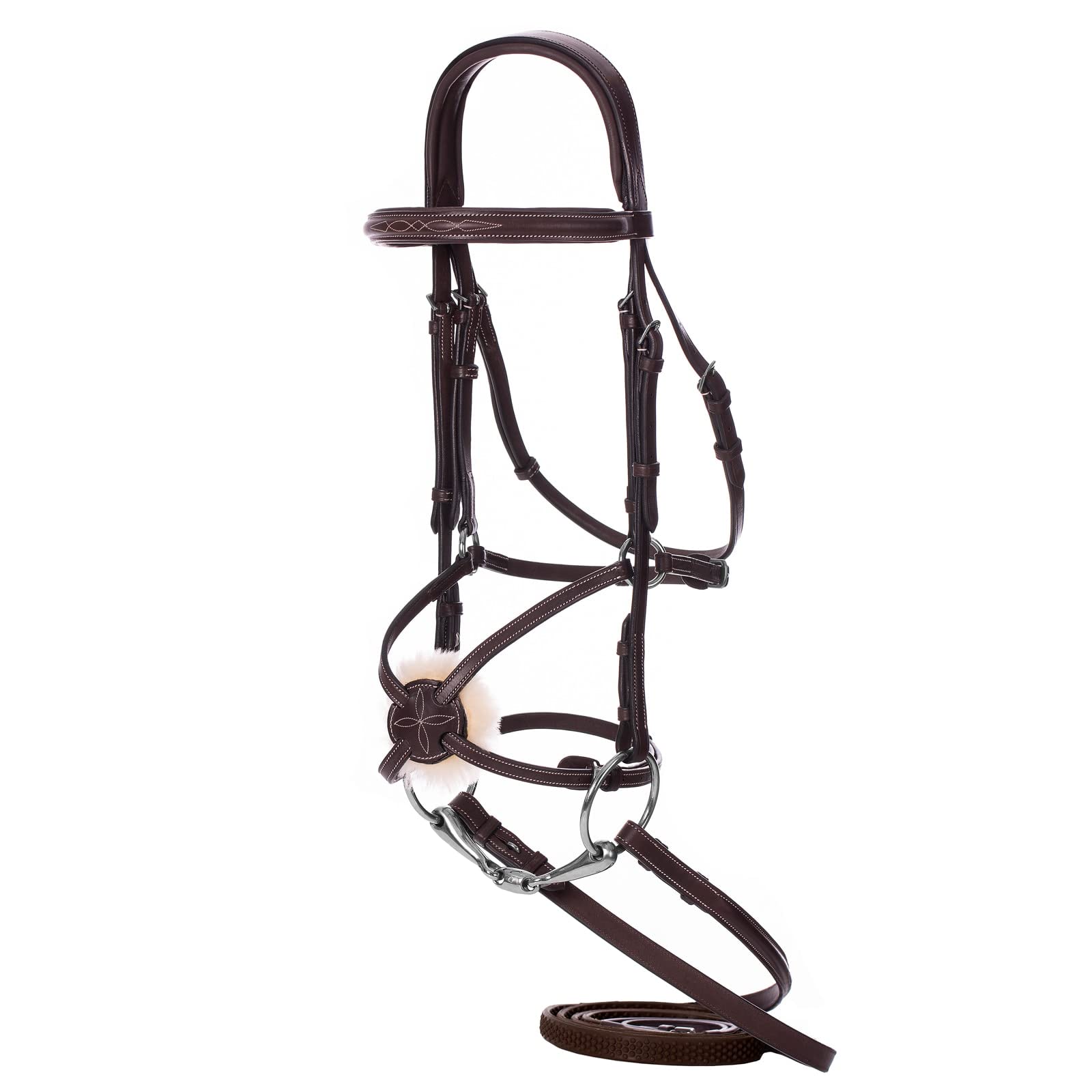 Equinavia Valkyrie Fancy Stitched Padded Figure 8 Bridle with Reins - Premium Equestrian Horse Riding Gear for Dressage & Show Jumping | Comfortable & Stylish Design for Competition & Training