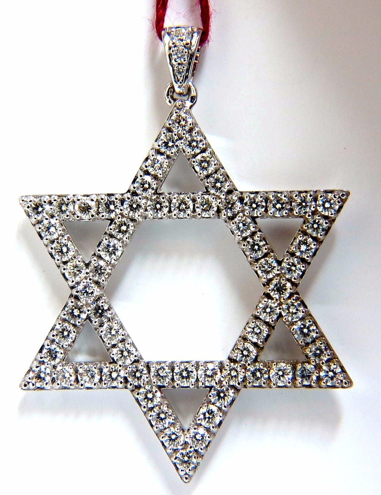 1.80ct Round Natural Diamond Star Pendant in 14K Gold - Elegant Necklace for Women, Perfect for Weddings, Anniversaries & Special Occasions