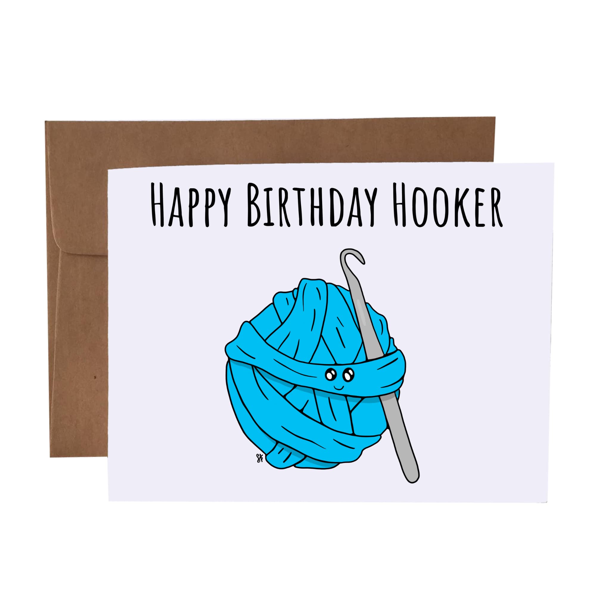 Funny Happy Birthday Hooker Croquet Pun Blank Greeting Card with Envelope - Perfect for Golf Lovers & Humorous Birthday Wishes