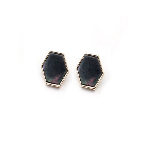 Hexagon Shell Earrings for Women - Black Geometric Boho Chic Dangle Earrings | Perfect for Beach Parties, Weddings & Everyday Wear