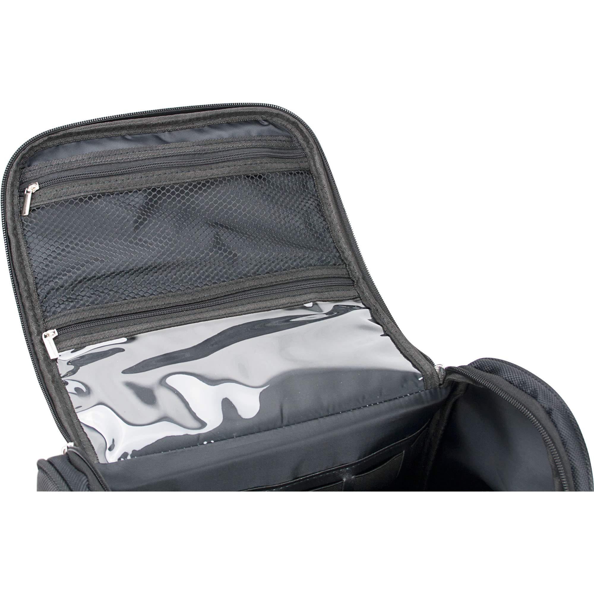 Ver Beauty Soft Sided Makeup Cosmetic Travel Case - Waterproof Nylon Toiletry Bag Organizer with Multiple Pockets for Cosmetics, Brushes & Skincare (Black) - Perfect for Travel, Gym & Daily Use