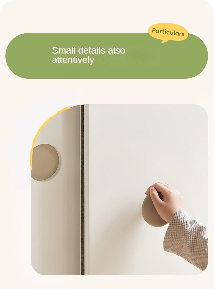 Birch Solid Wood Kids Wardrobe with Cream Sliding Doors - Durable & Stylish Storage for Bedrooms, Playrooms, and Nurseries