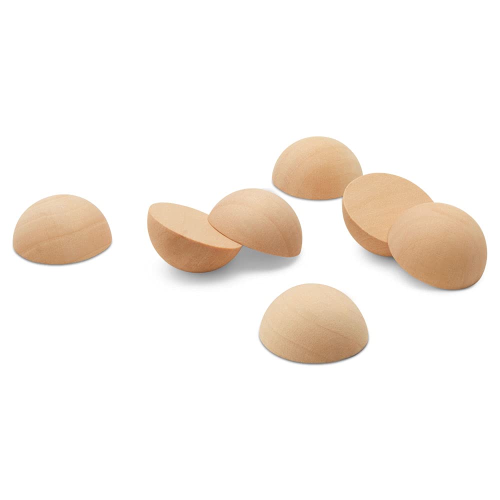 1 Inch Wooden Split Balls - Pack of 25 Half Wooden Spheres for DIY Crafts, Home Decor, and Woodworking Projects by Woodpeckers - Perfect for Scrapbooking, Wedding Centerpieces, and Kids' Art Projects