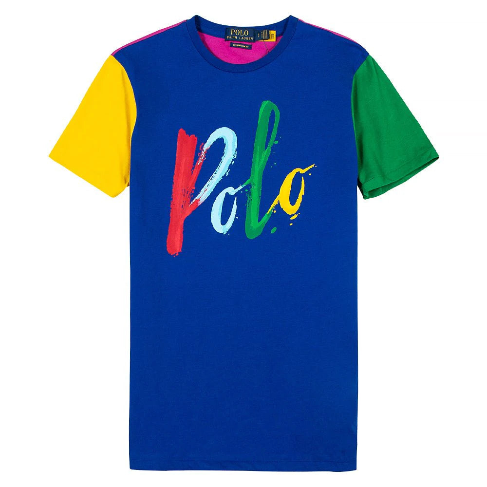 Brushstroke Print T-Shirt for Men - Soft Cotton Blue Tee - Casual Wear & Street Style Fashion