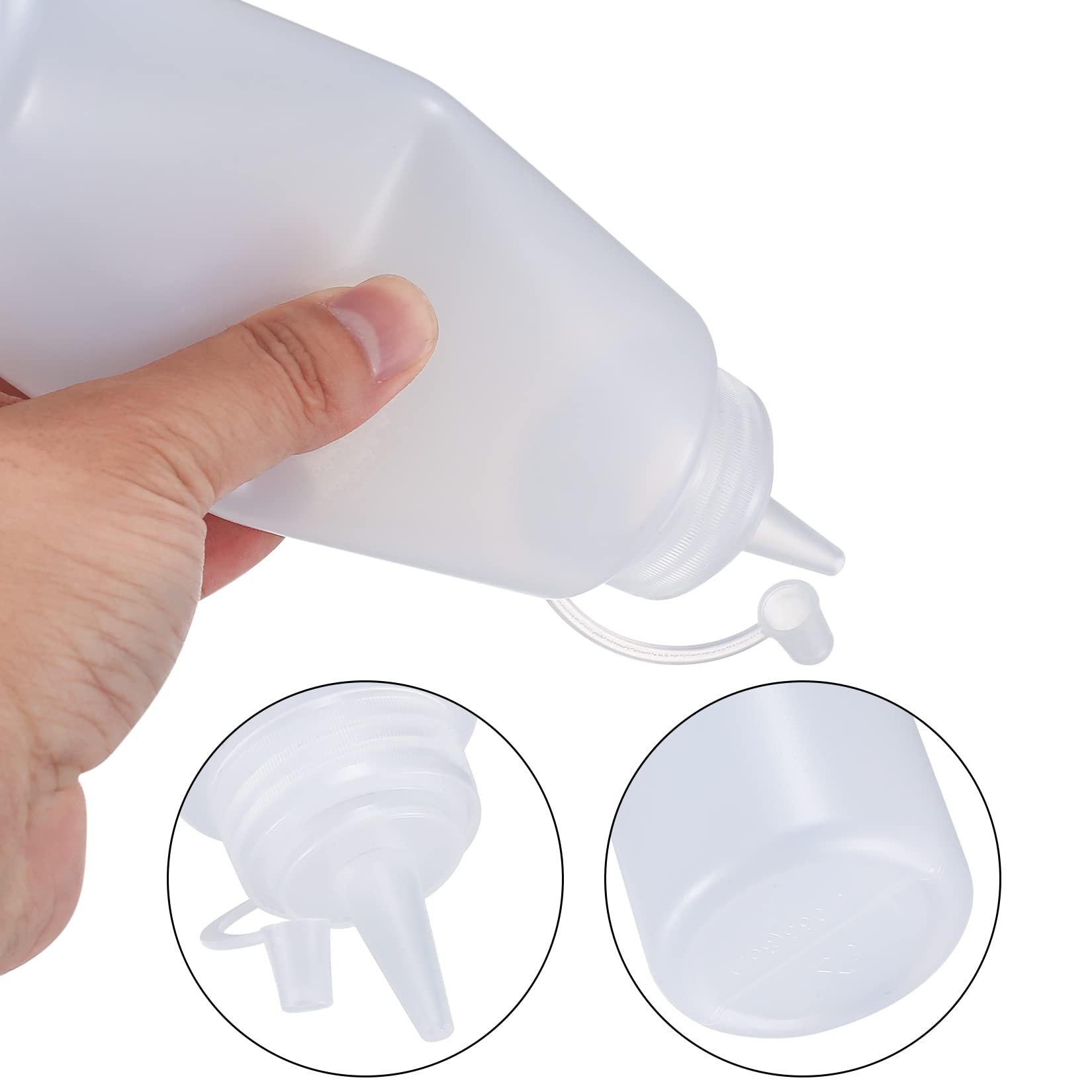 Zhujiehigh 5-Pack 8 oz Plastic Squeeze Condiment Bottles with Funnel & Labels - Perfect for Ketchup, Mustard, Hot Sauce, Oil & Salad Dressing | Ideal for Restaurants, BBQs, Picnics & Home Kitchen Use