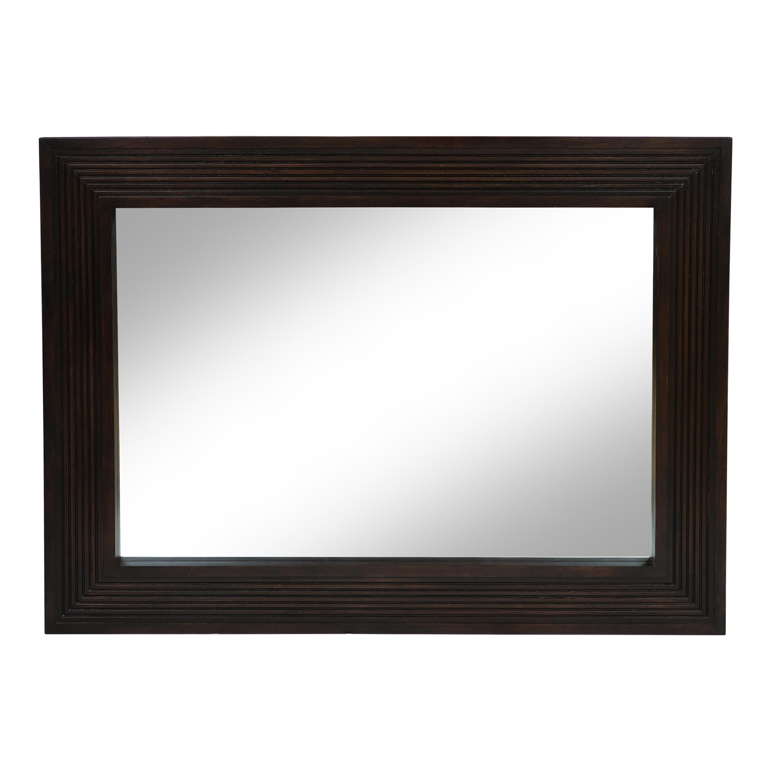 Tezra Contemporary Solid Wood Framed Mirror in Dark Walnut - Modern Wall Mirror for Bedroom, Living Room & Entryway - Furniture of America