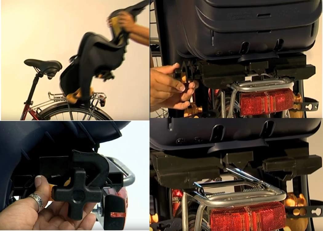 Pepe Premium Blue Kids Bike Seat Carrier - Adjustable Clamp with Rack Mount - Made in Italy - Perfect for Family Cycling & Outdoor Adventures