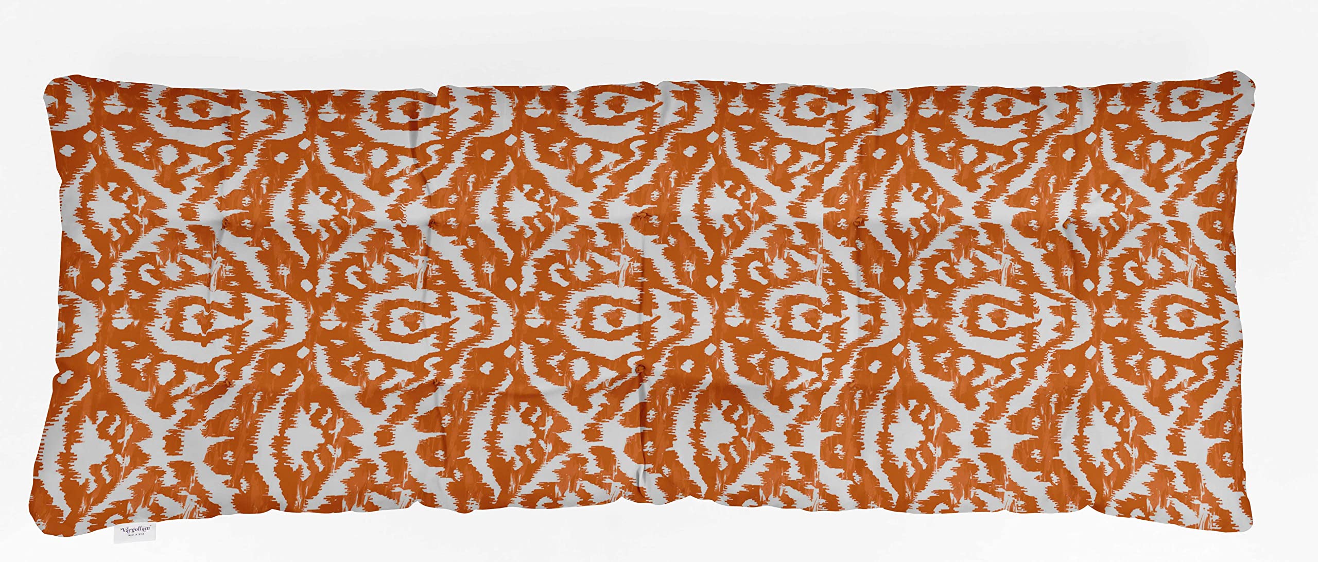 Printed Outdoor Bench Cushion - Water Resistant Garden & Patio Furniture - Comfortable Lounger Seat for Front Porch, Deck or Backyard - Orange (Perfect for Relaxing in Sun or Shade)