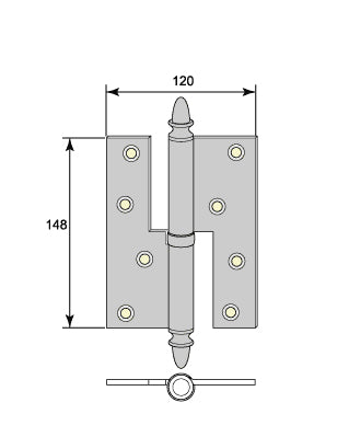 Stainless Steel Hinge Unfinished Oak Knob for Exterior Doors/Gates – Perfect for Home Entryway and Garden Gate Upgrades