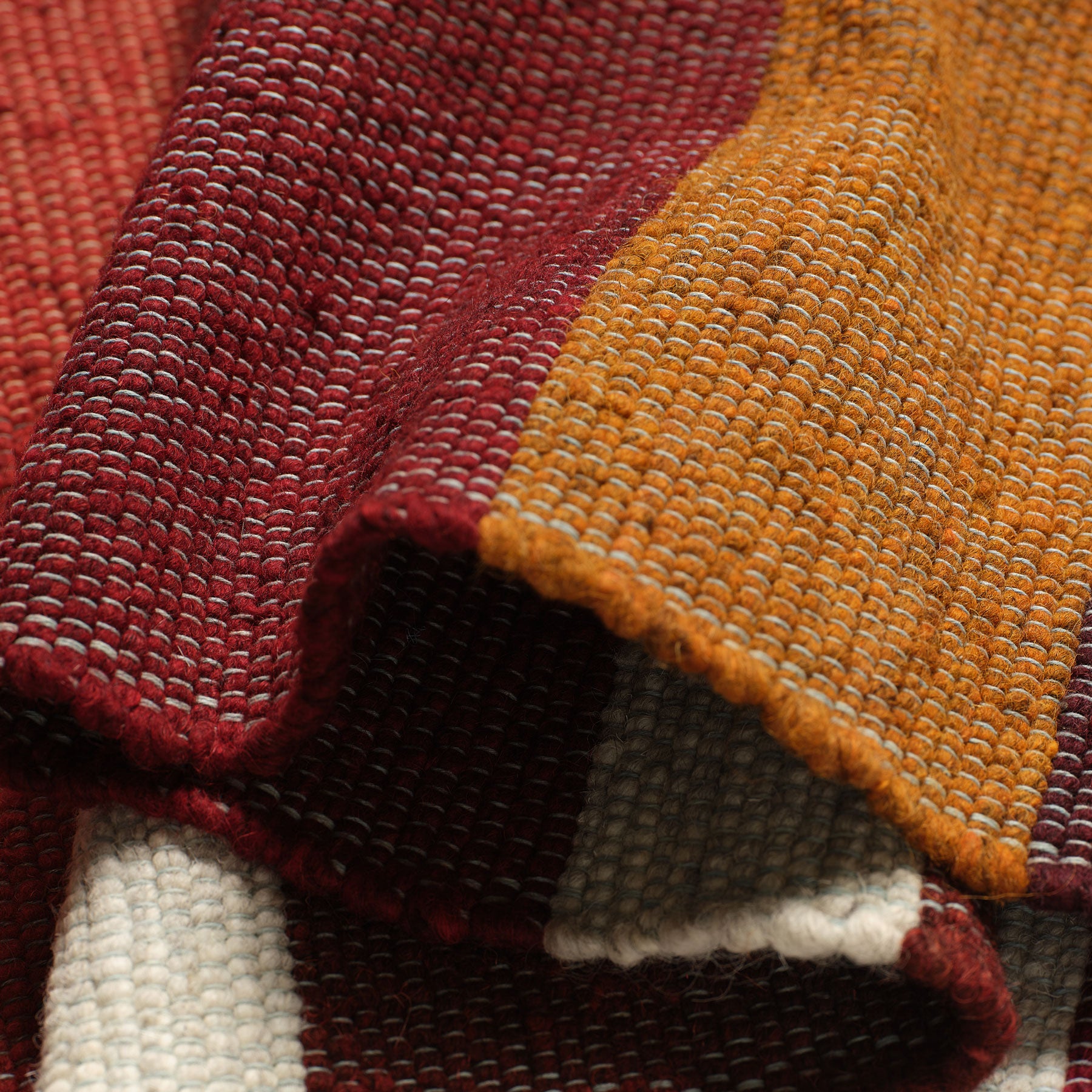 Handmade Wool Remnant Woven Rug - 21