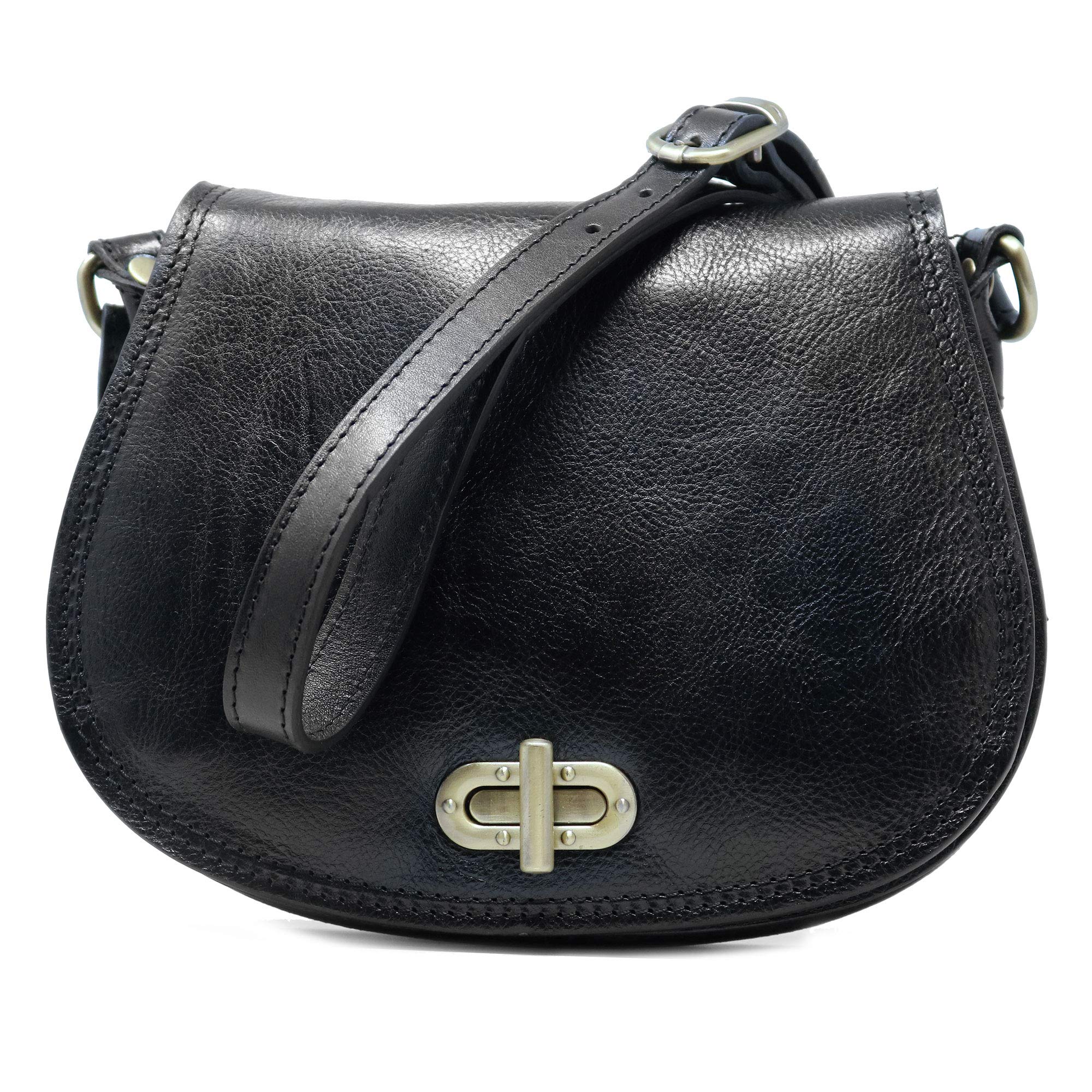 Floto Firenze Women's Saddle Bag - Vintage Leather Crossbody Shoulder Purse for Everyday Use | Perfect for Work, Travel & Casual Outings