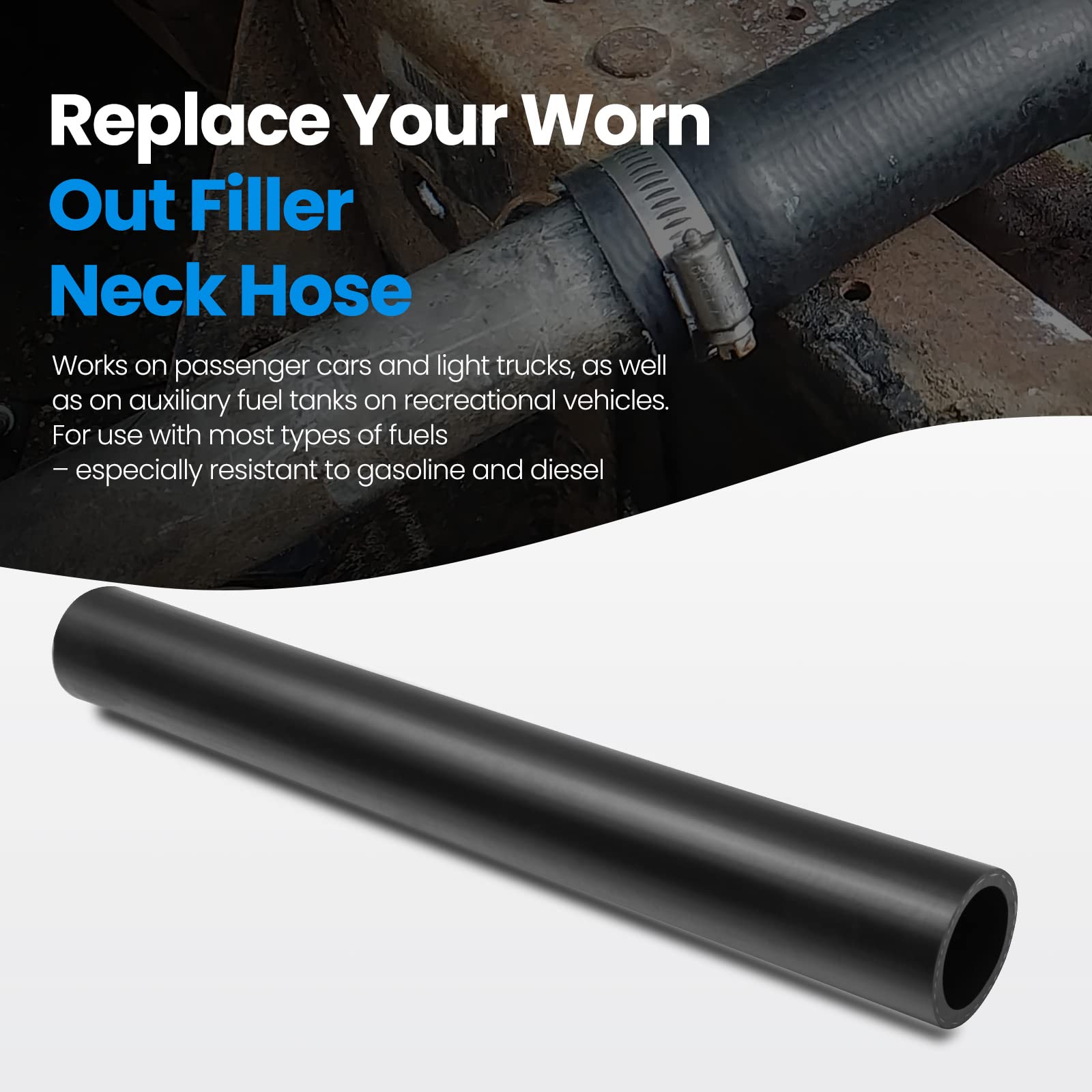 **3' Gasoline Fuel Filler Neck Hose – 2.25