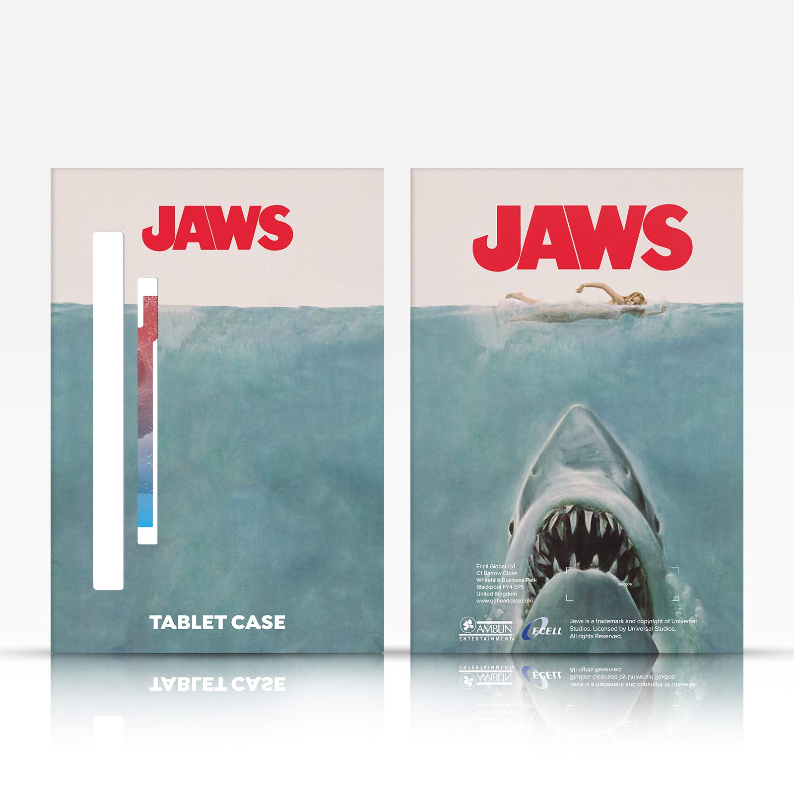 Head Case Designs Officially Licensed Jaws Illustration Soft Gel Case for Samsung Galaxy Tab S8 Plus - Durable Protection for Work, School & Travel