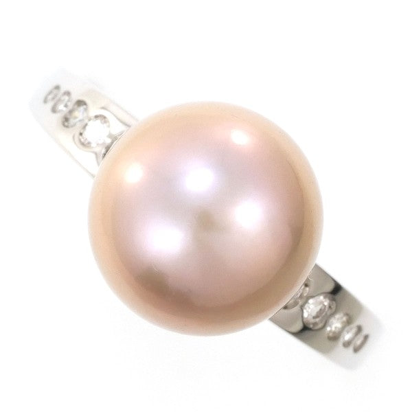 18K White Gold Pearl Diamond Ring for Women - Elegant Bridal Jewelry, Anniversary Gift, Wedding Band, Engagement Ring - Perfect for Special Occasions & Everyday Luxury