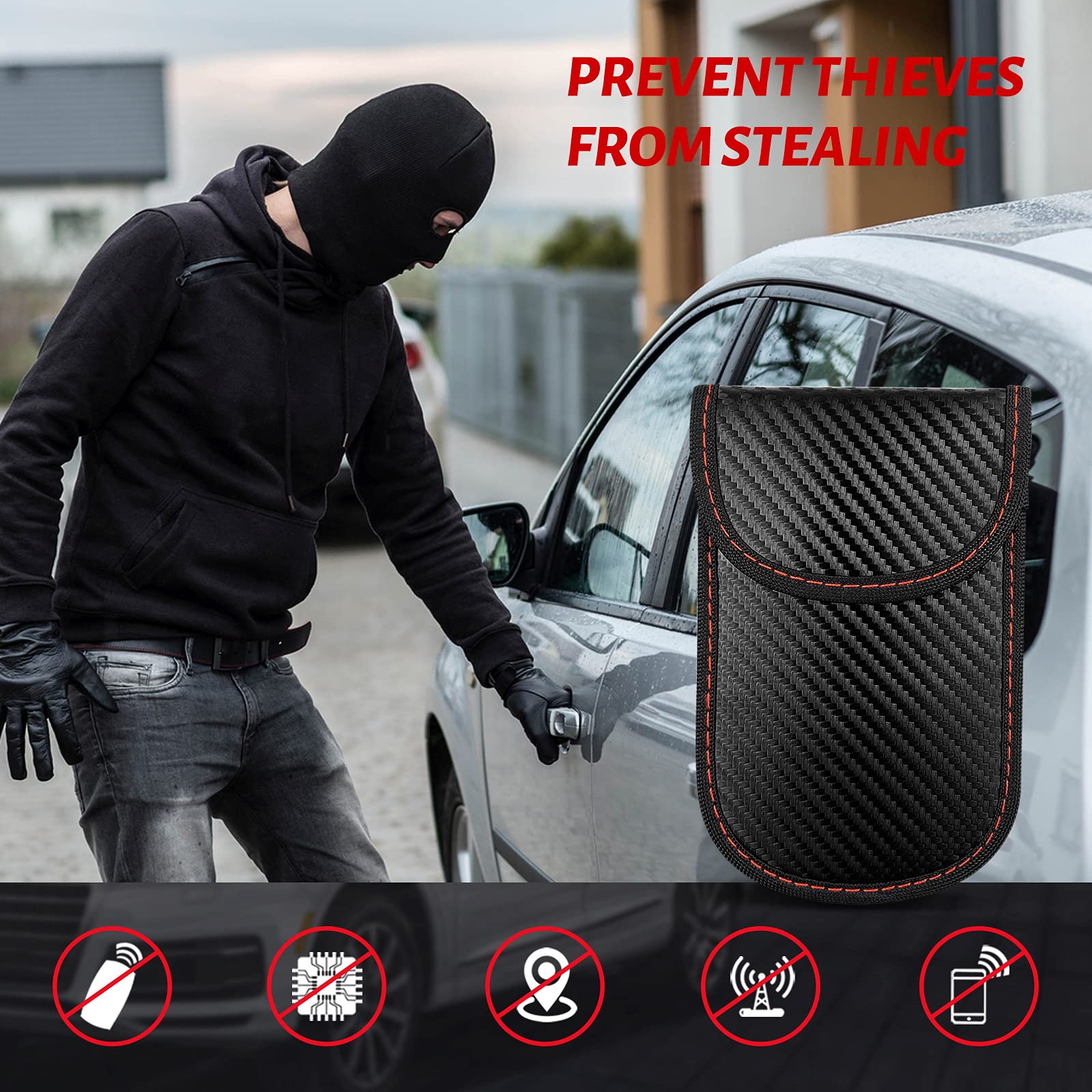 Premium Faraday Box for Car Keys - Anti-Theft Signal Blocker for Keyless Entry Fobs, Credit Cards & RFID Devices | Secure Leather Faraday Cage for Vehicle Protection | Perfect for Travel, Parking & Home Security