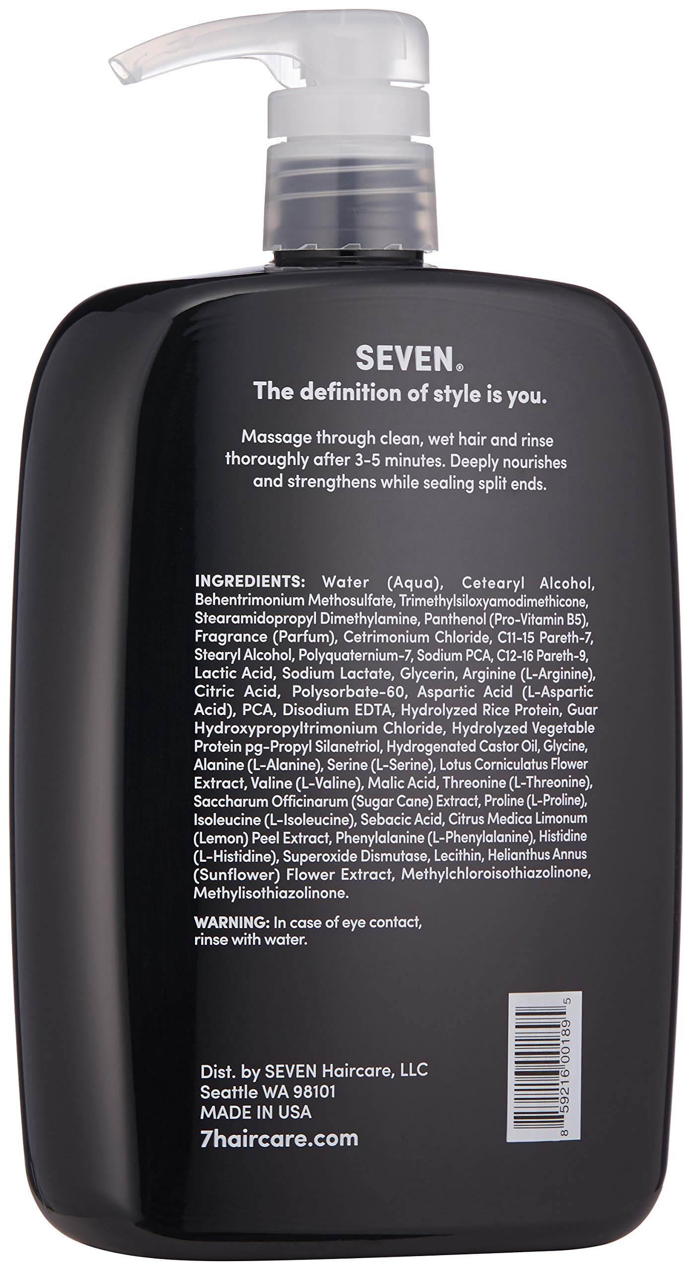 SEVEN Haircare KENTE BOND Repairing Conditioner for Split Ends & Damaged Hair - Sulfate Free, Cruelty Free with Amino Acid Complex, Guar Gum & Vitamin B5 - For Men & Women - Made in USA - Perfect for Daily Hair Repair & Deep Hydration