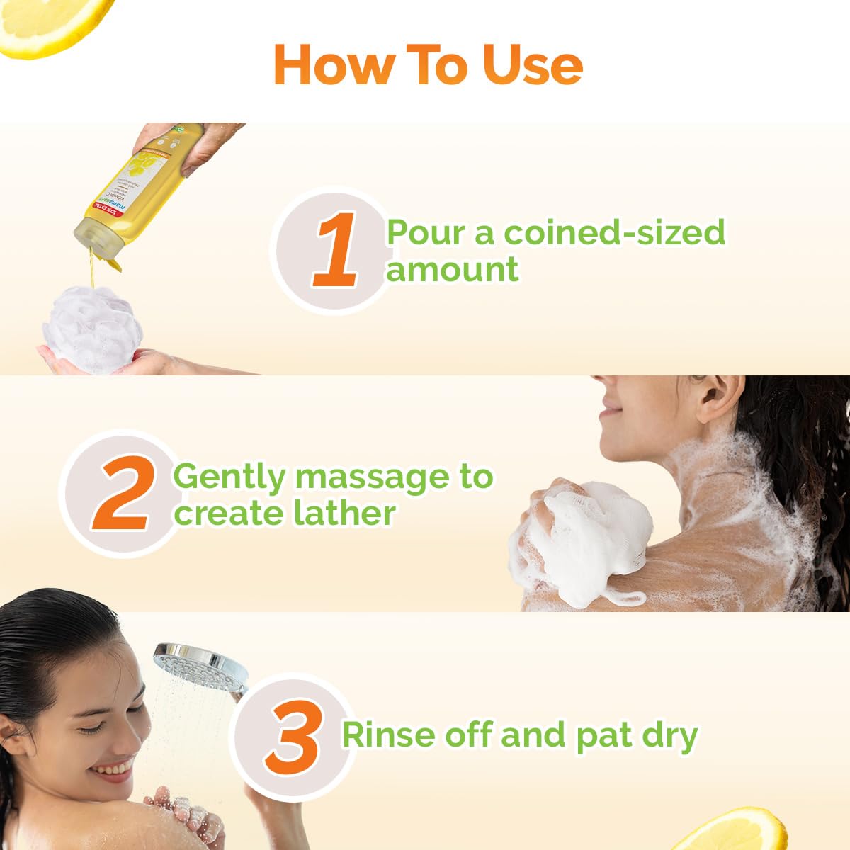 Mamaearth Vitamin C Moisturizing Body Wash with Lemon Scent - 9.3oz (275ml) | Deep Cleansing & Hydrating | Brightens Skin | Long-Lasting Fragrance | For All Skin Types | Pack of 2 | Perfect for Daily Shower & Spa Day at Home