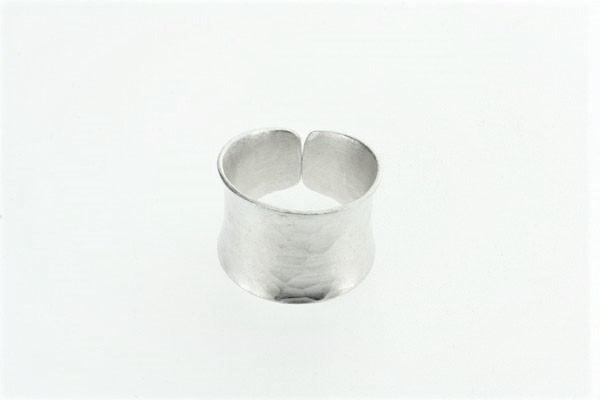 Open Curved Hammered Pure Silver Band Ring - Elegant Jewelry for Women, Perfect for Weddings, Parties & Everyday Wear