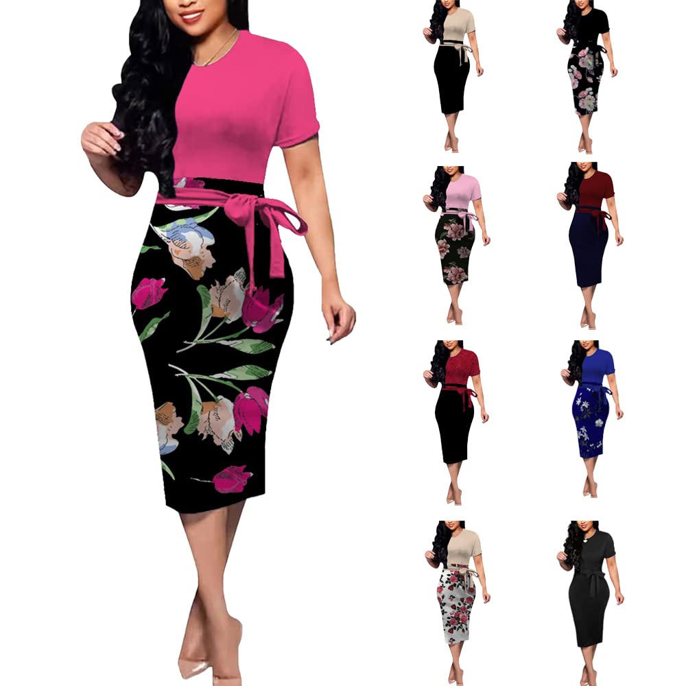 Elegant Women's Formal Midi Dress for Church, Office, Work, Funeral & Cocktail Events | BOGURST Pencil Dress for Professional & Special Occasions