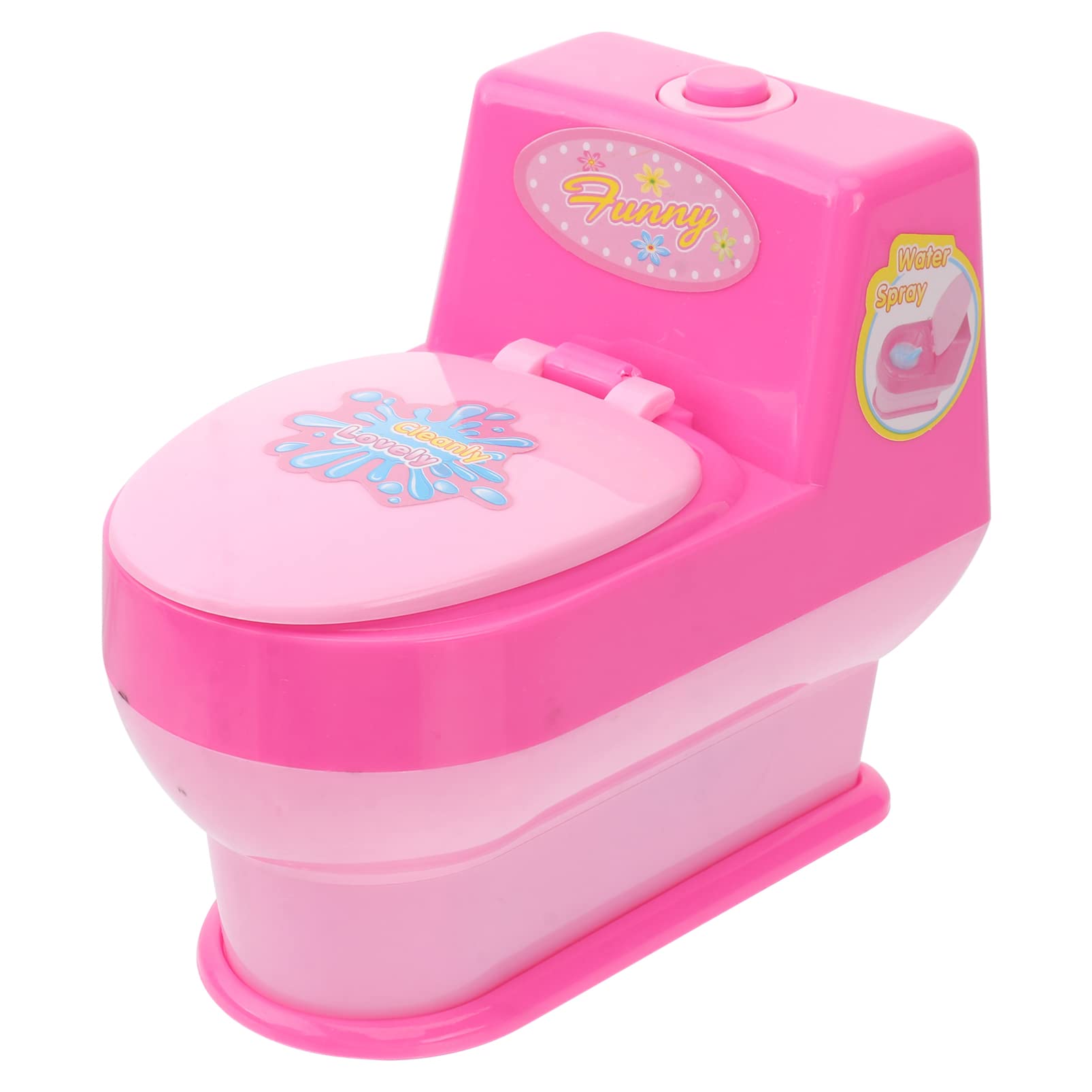 STOBOK Mini Toilet Toy - Electric Commode Pretend Play Toy for Kids, Miniature Simulation Bathroom Toy (11.5x7.2x10cm, Battery Not Included) - Perfect for Role Play, Dollhouse Accessories & Bathroom-Themed Pretend Games