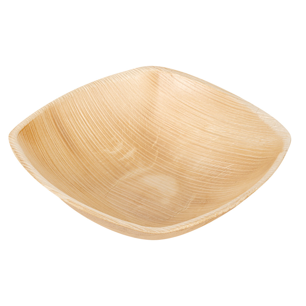 100-Pack Eco-Friendly 20 oz Square Palm Leaf Bowls & 100 Natural Bamboo 3.5