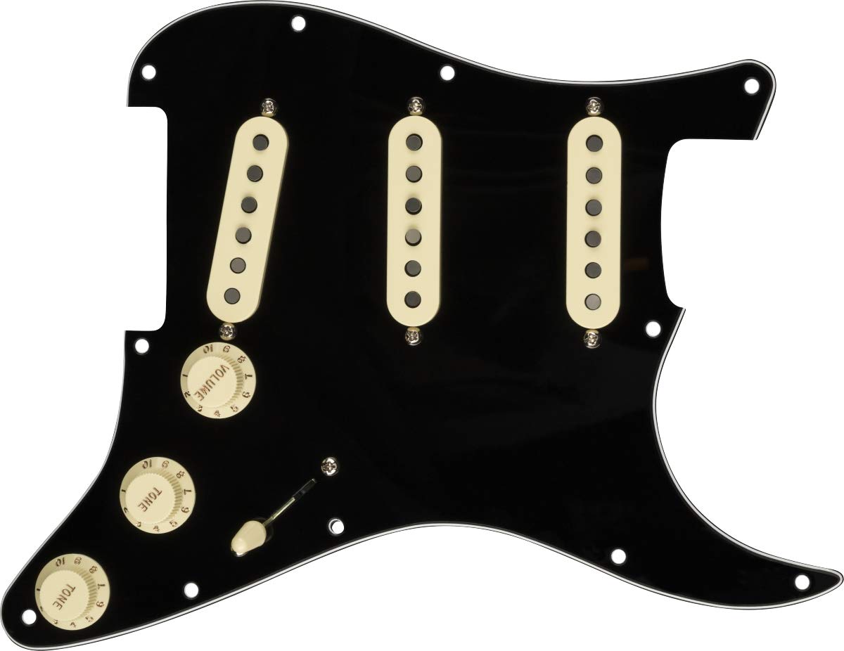Fender Custom Shop Fat 50's SSS Pre-Wired Stratocaster Pickguard - Electric Guitar Electronics (0992340506) for Blues, Rock & Vintage Tone Upgrade