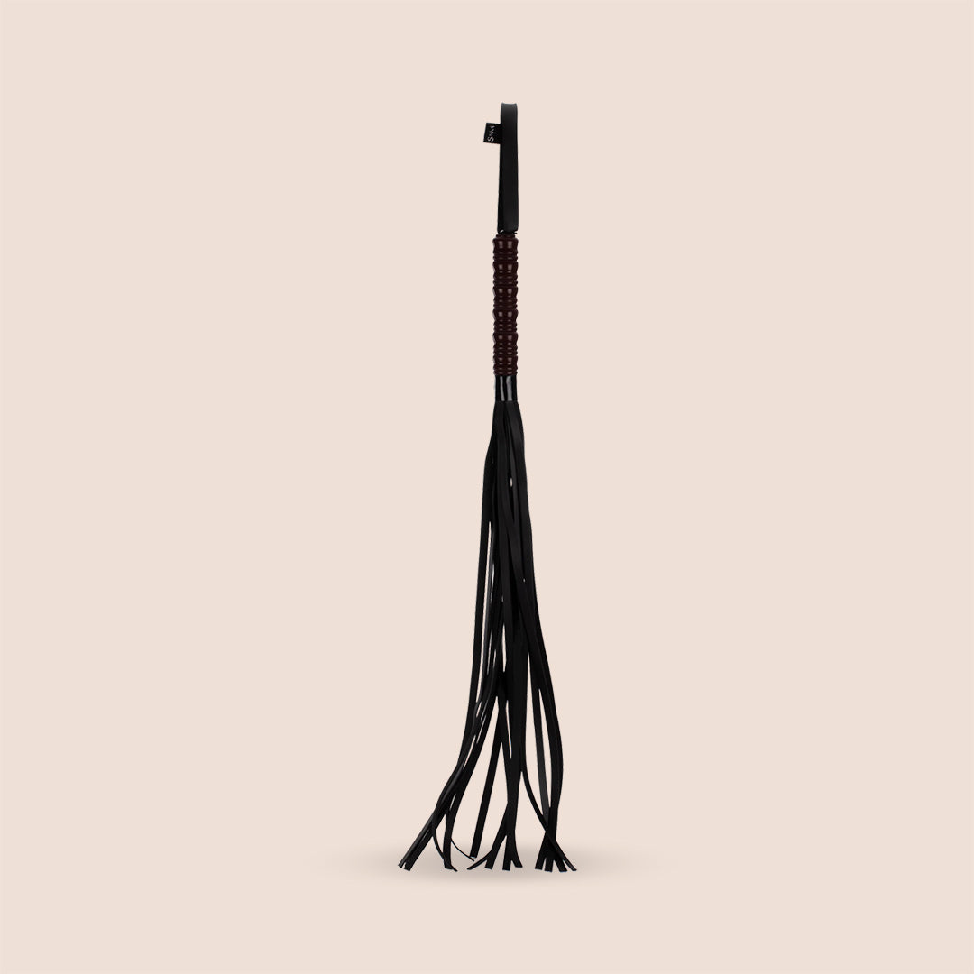 Sex & Mischief Faux Leather Flogger - Premium Vinyl BDSM Toy for Sensual Play & Spanking - Perfect for Couples, Roleplay & Adult Bondage Scenes