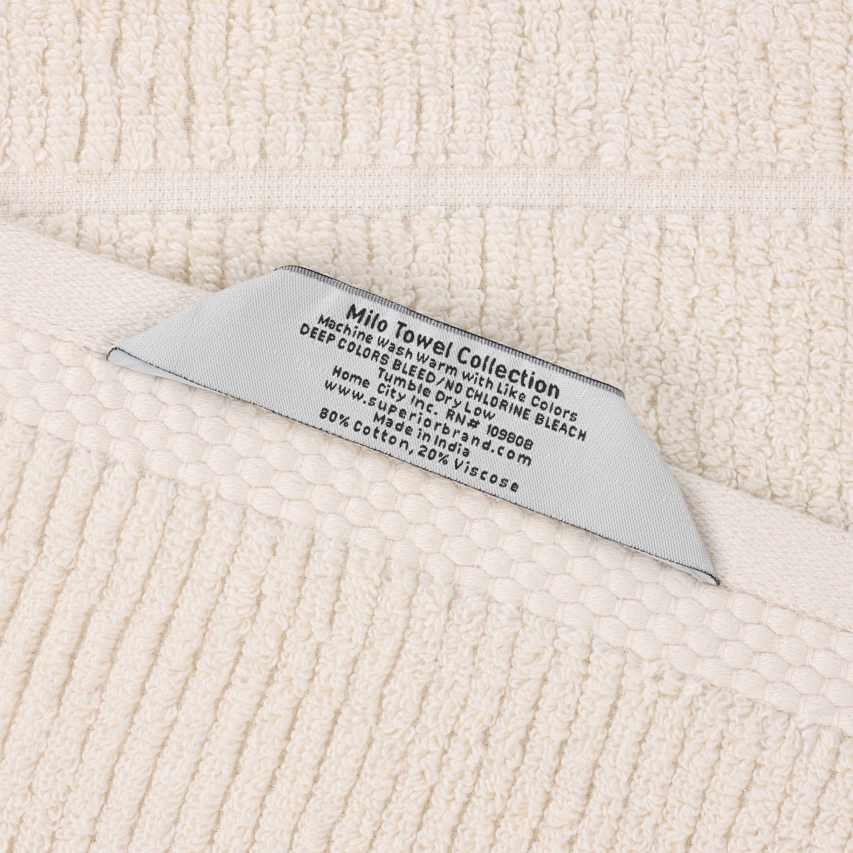 Milo Smart Twist Cotton Solid Ribbed Design Bath Sheets, Set of 2 - Ultra Soft & Absorbent Luxury Towels for Spa, Bathroom & Beach Use