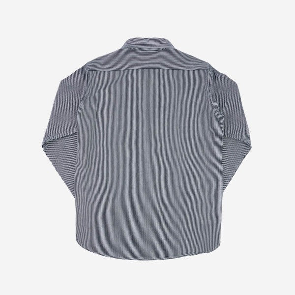 Iron Heart IHSH 366 IND 8oz Herringbone Hickory Stripe Work Shirt - Indigo Denim - Durable & Stylish for Workwear & Casual Outfits