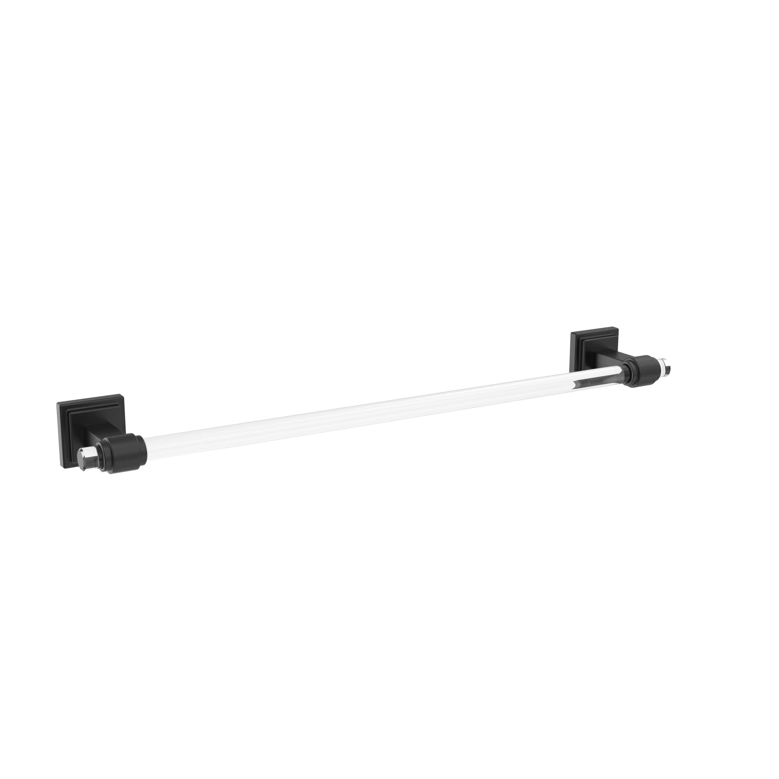 Amerock BH36063CMB 18-Inch Matte Black Towel Bar - Modern Bathroom Towel Rack with Clear Glacio Finish - Durable Bath Accessories for Home & Hotel Use