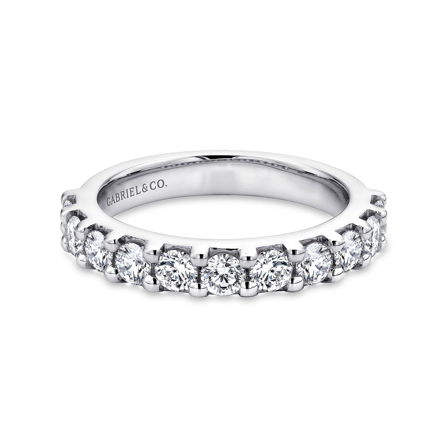 White Gold Half Eternity Wedding Band Ring for Women - Elegant Stackable Anniversary Promise Ring for Brides, Engagement, or Special Occasions