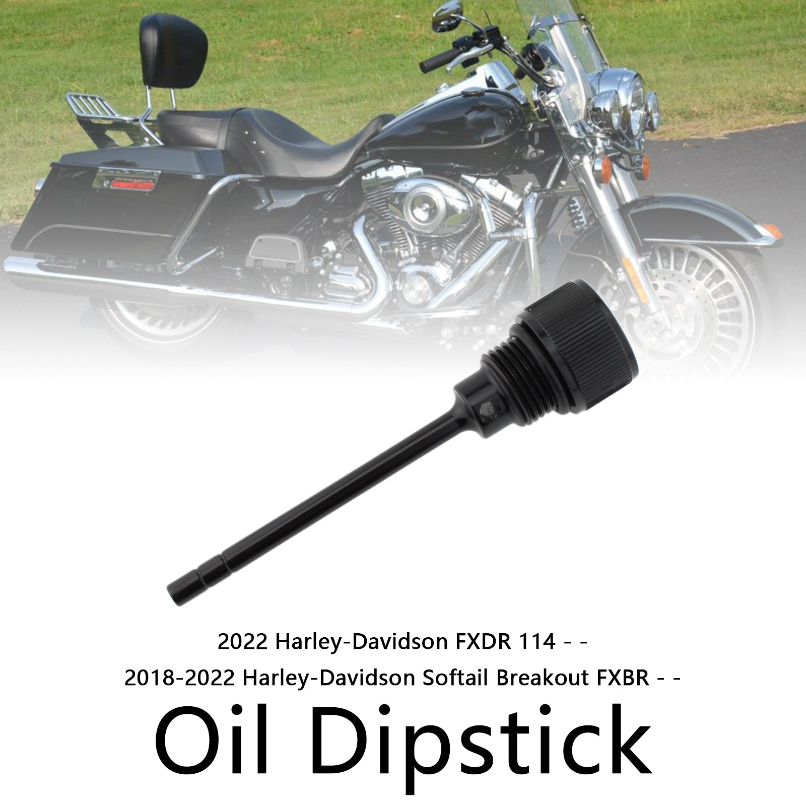 1105 0022 Oil Dipstick Tank Cap Plug Replacement for Harley Davidson Softail & Road Glide 2007-2019 - Perfect for Motorcycle Oil System Maintenance & DIY Repairs